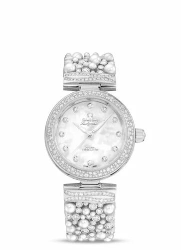 Omega LadyMatic Co-Axial 34 White Gold / Pearls and Diamonds 425.65.34.20.55.013 (42565342055013)